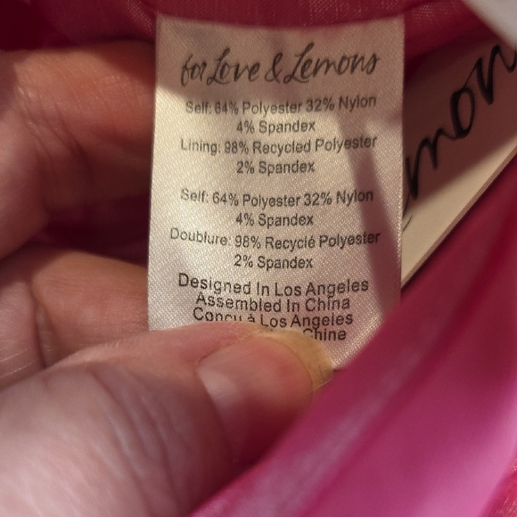 NWT FOR LOVE AND LEMONS JUDITH PINK SATIN CROPPED BLOUSE TOP SIZE S - Picture 8 of 8